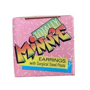 Old Stock NWT VTG 1988 AVON  Totally Minnie  Mousse Face Pierce Earrings